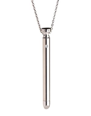 XR Brands CHARMED STAINLESS STEEL RECHARGEABLE 7X VIBRATING NECKLACE