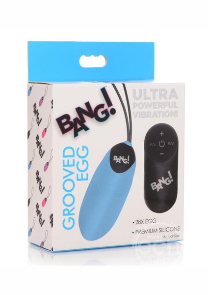 BANG! BANG 28X GROOVED RECHARGEABLE REMOTE CONTROL EGG