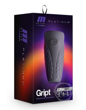 BLUSH NOVELTIES M ELITE PLATINUM GRIPT SILICONE DUAL END MASTURBATOR