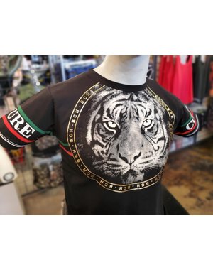 BUCHELI BUCHELI TIGER PRINT T-SHIRT BLACK