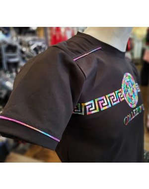 BUCHELI BUCHELI RAINBOW LION PRINT T-SHIRT BLACK