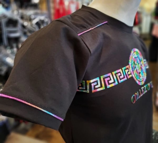 BUCHELI BUCHELI RAINBOW LION PRINT T-SHIRT BLACK