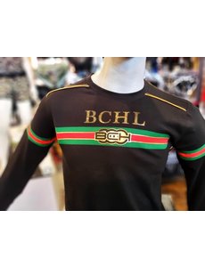 BUCHELI BUCHELI "BCHL" LOGO PRINT LONG-SLEEVE T-SHIRT BLACK