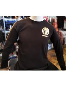 BUCHELI BUCHELI SMALL GOLD LION LONG SLEEVE T-SHIRT BLACK
