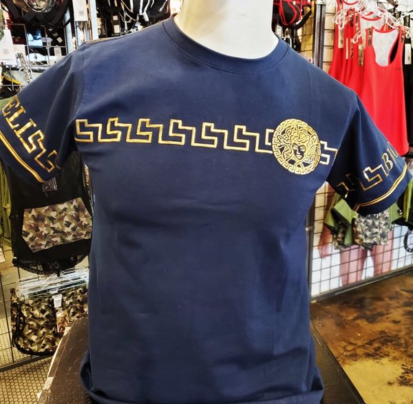 BUCHELI BUCHELI MEDUSA PRINT T-SHIRT NAVY BLUE