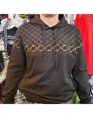 Chuxx CHUXX PULL OVER HOODIE BLACK WITH BEJEWELED DESIGN