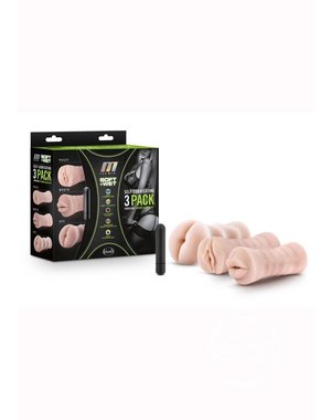 M for Men M FOR MEN SOFT & WET SELF LUBRICATING VIBRATING STROKER KIT 3 PACK