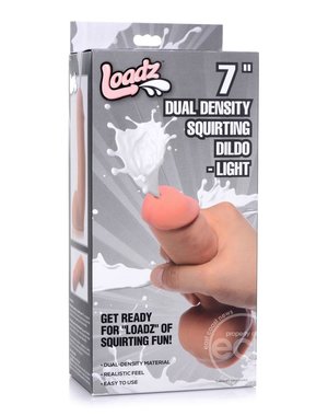 XR Brands LOADZ DUAL DENSE SQUIRT DILDO 7" LIGHT