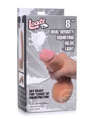 XR Brands LOADZ DUAL DENSE SQUIRT DILDO 8" LIGHT