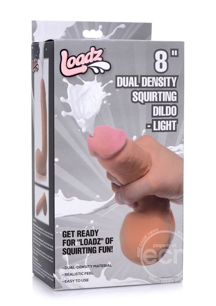 XR Brands LOADZ DUAL DENSE SQUIRT DILDO 8" LIGHT