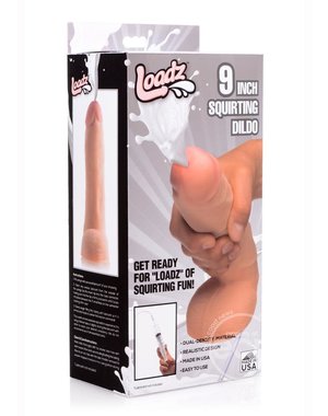 XR Brands LOADZ DUAL DENSITY SQUIRTING COCK 9" VANILLA