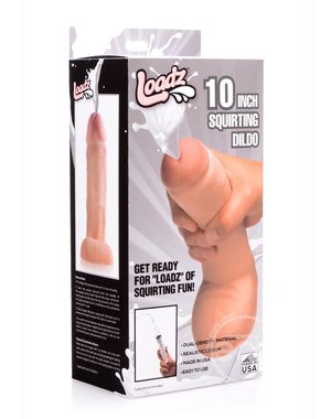 XR Brands LOADZ DUAL DENSITY SQUIRTING COCK 10" VANILLA