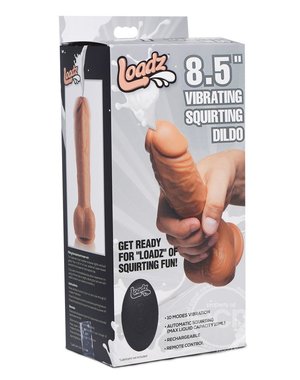 XR Brands LOADZ VIBRATING SQUIRTING DILDO 8.5" WITH REMOTE