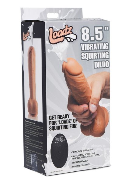 XR Brands LOADZ VIBRATING SQUIRTING DILDO 8.5" WITH REMOTE