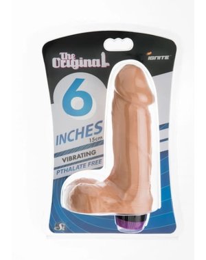 JIM DIAMOND VIBRATING DONG WITH BALLS 6" FLESH