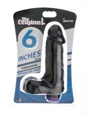 IGNITE COCK WITH BALLS 6" VIBRATING BLACK