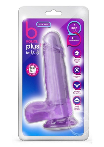 B YOURS B YOURS PLUS ROCK N ROLL REALISTIC DILDO WITH BALLS 7.25"