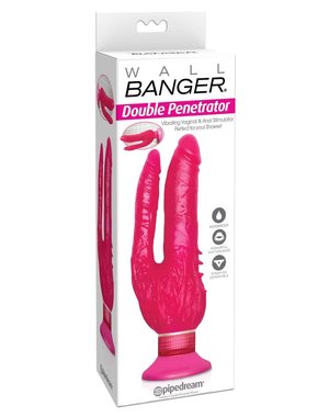 PIPEDREAM PRODUCTS WALL BANGER DOUBLE PENETRATOR VIBRATING 9" PINK