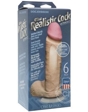 Doc Johnson THE REALISTIC COCK ULTRASKYN W/ BALLS 6" VANILLA