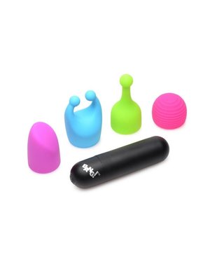 XR Brands BANG! RECHARGEABLE BULLET WITH 4 ATTACHMENTS