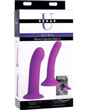 Hott Products STRAP U SILICONE INCURVE G SPOT DILDO SET PURPLE