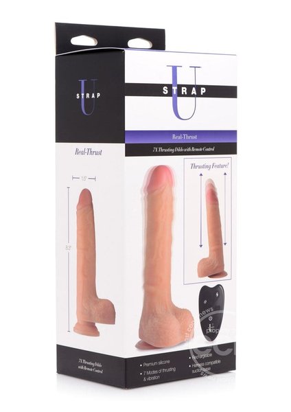 STRAP U STRAP U REAL-THRUST RECHARGEABLE  REMOTE CONTROL SILICONE DILDO