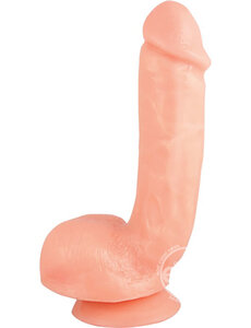 BLUSH NOVELTIES X5 HARD 8.75" WITH SUCTION & BALLS FLESH