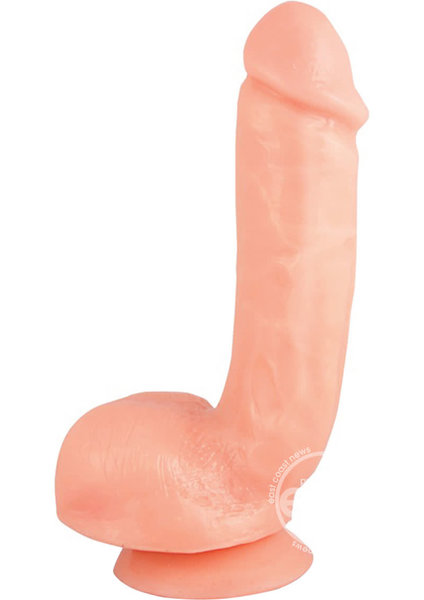 BLUSH NOVELTIES X5 HARD 8.75" WITH SUCTION & BALLS FLESH