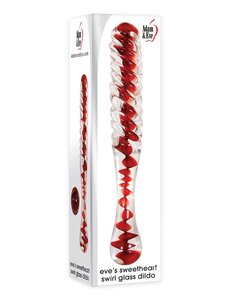 ADAM & EVE ADAM & EVE SWEETHEART SWIRL GLASS 8.9" CLEAR/RED