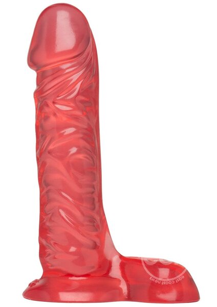 Doc Johnson CRYSTAL JELLIES BALLSY SUPER DILDO 7" PINK