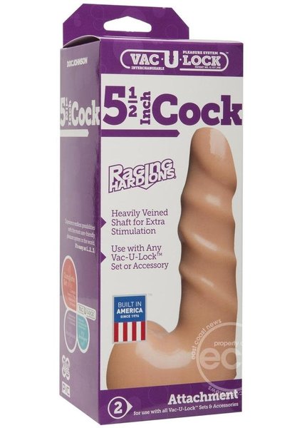 Doc Johnson VACULOCK 5.5" RAGING HARDON COCK VANILLA