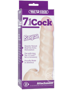 Doc Johnson VAC-U-LOCK 7" RAGING HARDON COCK VANILLA