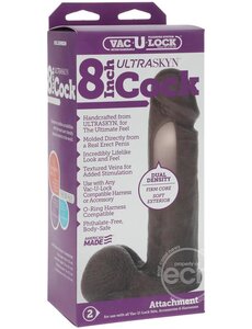 Doc Johnson VAC-U-LOCK ULTRASKYN DILDO 8" CHOCOLATE