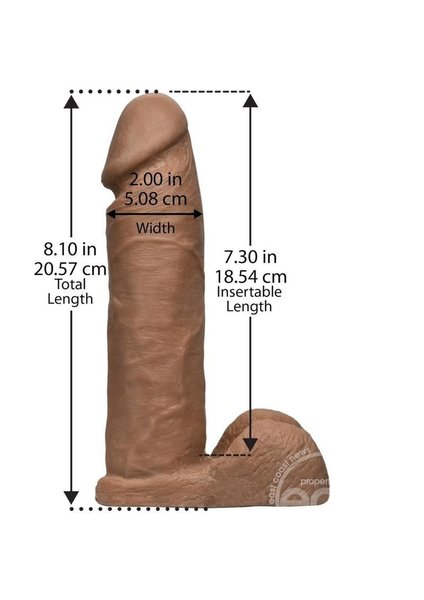 Doc Johnson VAC-U-LOCK ULTRASKYN DILDO 8" CARAMEL