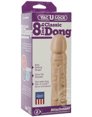Doc Johnson VAC-U-LOCK CLASSIC DILDO 8" VANILLA