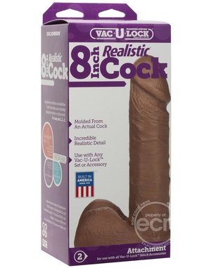 Doc Johnson VAC-U-LOCK REALISTIC COCK 8" CARAMEL