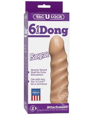 Doc Johnson VAC-U-LOCK RAGING HARDONS DILDO 6" VANILLA