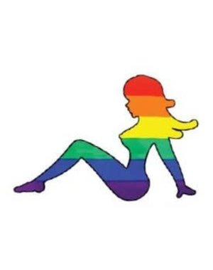 FLYING MONKEE MUDFLAP GIRL(left facing) STICKER