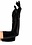 LEG AVENUE STRETCH VELVET OPERA LENGTH GLOVE BLACK ONE SIZE