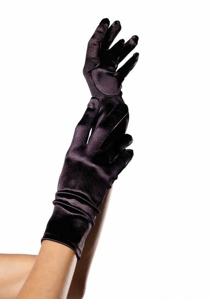 LEG AVENUE SATIN WRIST LENGTH GLOVES ONE SIZE