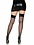 LEG AVENUE THIGH HIGH FISHNET WITH VINYL TOP BLACK ONE SIZE