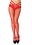 LEG AVENUE INDUSTRIAL NET PANTYHOSE WITH LACE PANTY RED ONE SIZE