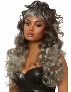 LEG AVENUE 24" LONG CURLY PONYTAIL WIG GREY