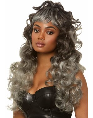 LEG AVENUE 24" LONG CURLY PONYTAIL WIG GREY