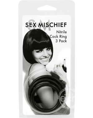 SPORTSHEETS SEX AND MISCHIEF NITRILE COCK RING 3PK
