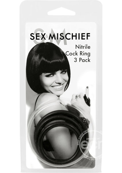 SPORTSHEETS SEX AND MISCHIEF NITRILE COCK RING 3PK