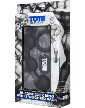 Tom of Finland TOM OF FINLAND SILICONE RING WITH 3 WEIGHTED BALLS