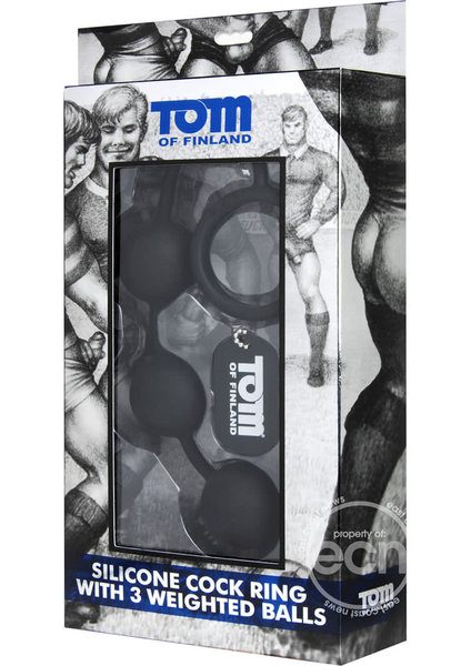 Tom of Finland TOM OF FINLAND SILICONE RING WITH 3 WEIGHTED BALLS