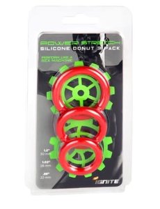 IGNITE SILICONE STRETCHY RINGS RED 3 PACK