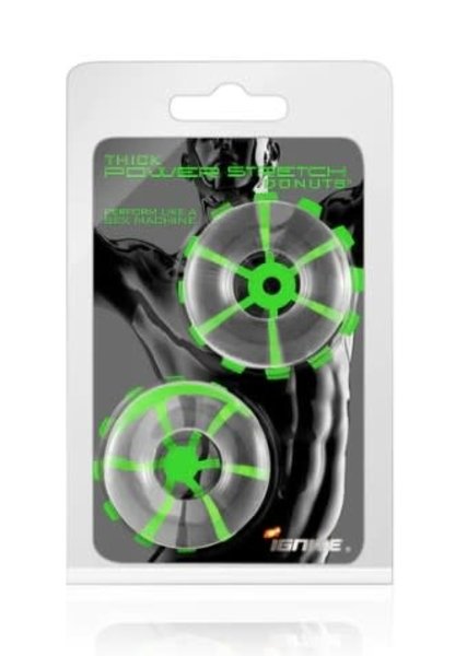 IGNITE THICK POWER STRETCH DONUTS CLEAR/CLEAR 2 PK